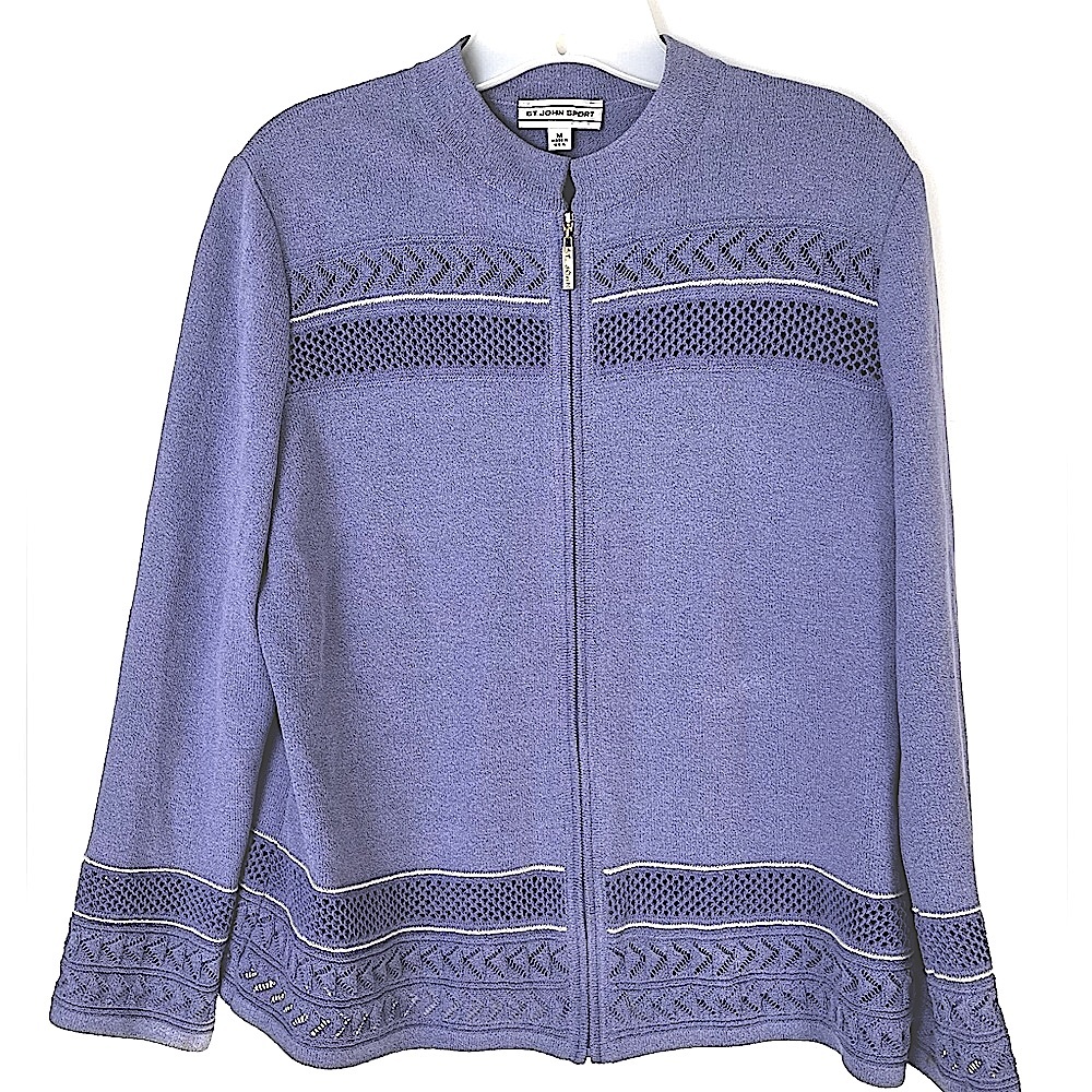 St. John Sport Lavender Knit Zip Jacket